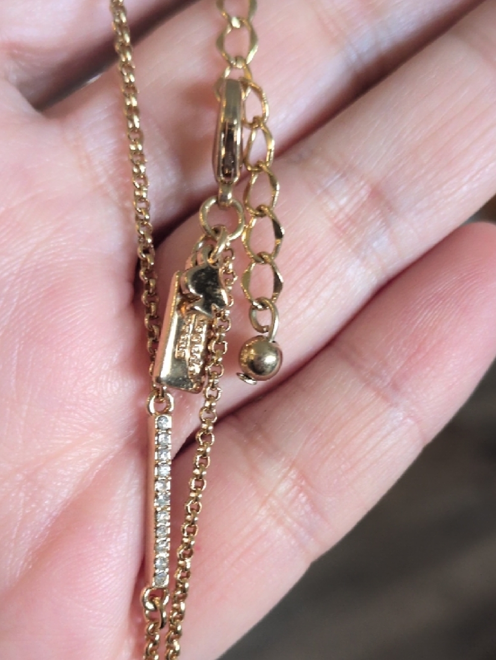kate spade Gold Bar Station Necklace with Cream Inlays - Picture 4 of 4